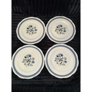 4 VTG Alfred MEAKIN England BLUE CLOVER 10" PLATES - Blue Clover